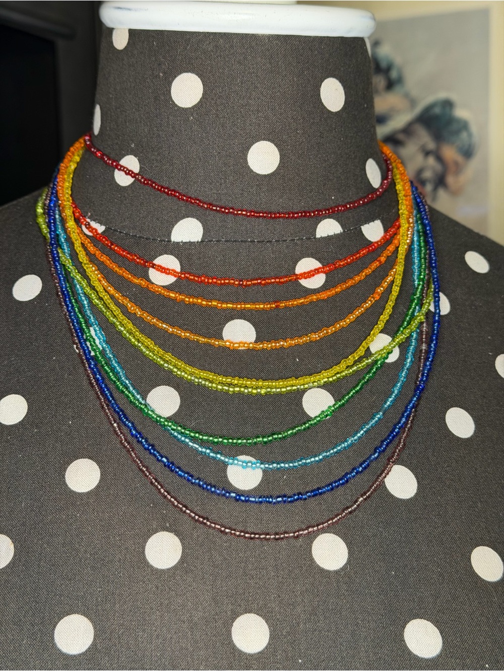 Rainbow Multistrand Seed Bead Necklace - Women Jewelry